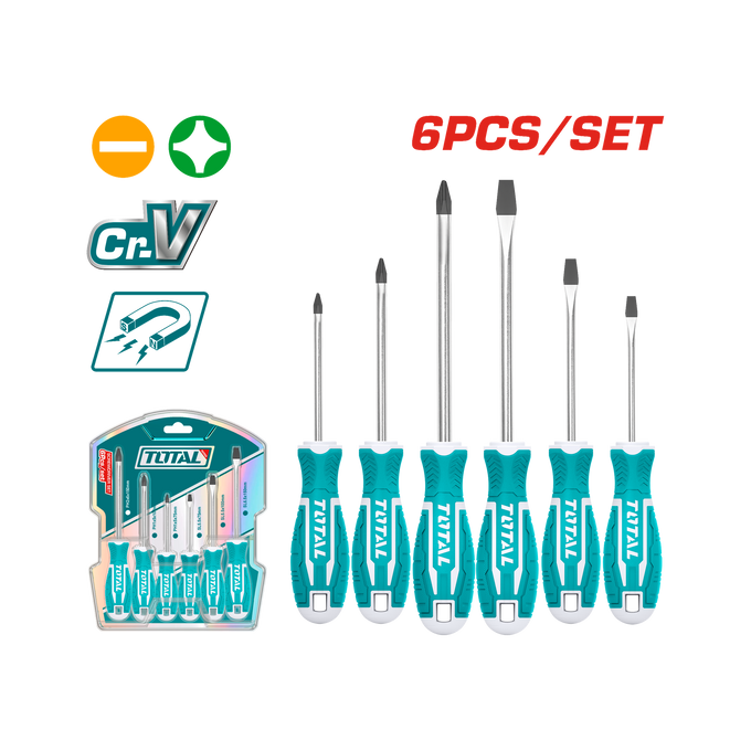 Total 6 Pcs Screwdriver Set THT250606