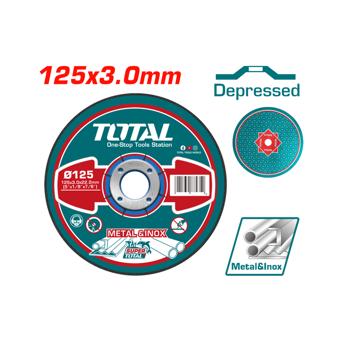 Total Abrasive Metal Cutting Disc 125mm TAC2211251