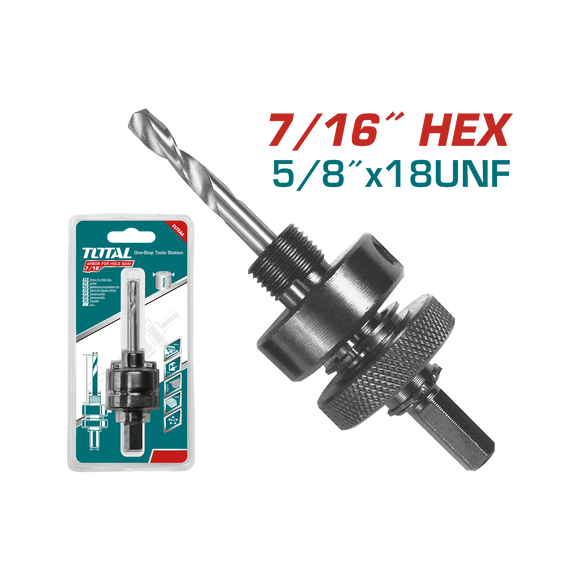 Total Hole Saw Arbor 7/16 Inch Hex Shank 32-210mm TAC4202