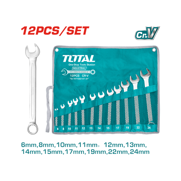 Total 12 Pcs Combination Spanner Set THT1022121