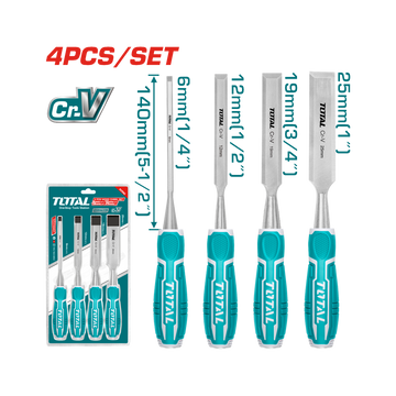 Total 4 Pcs Wood Chisel Set THT41K0401