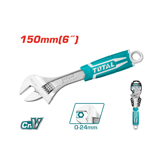Total Adjustable Wrench 150mm 6 Inch Industrial THT101066