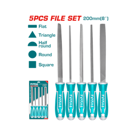 Total 5 Pcs Steel File Set 200mm THT918516