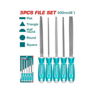Total 5 Pcs Steel File Set 200mm THT918516