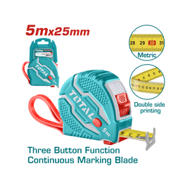 Total Steel Measuring Tape 5m X 25mm TMT126052M
