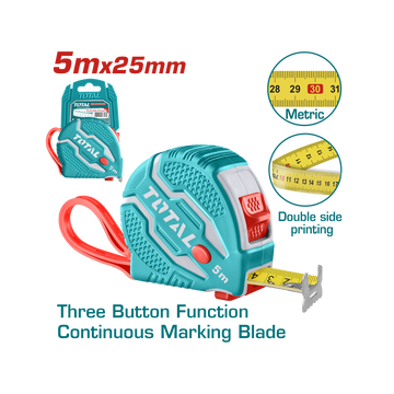 Total Steel Measuring Tape 5m X 25mm TMT126052M