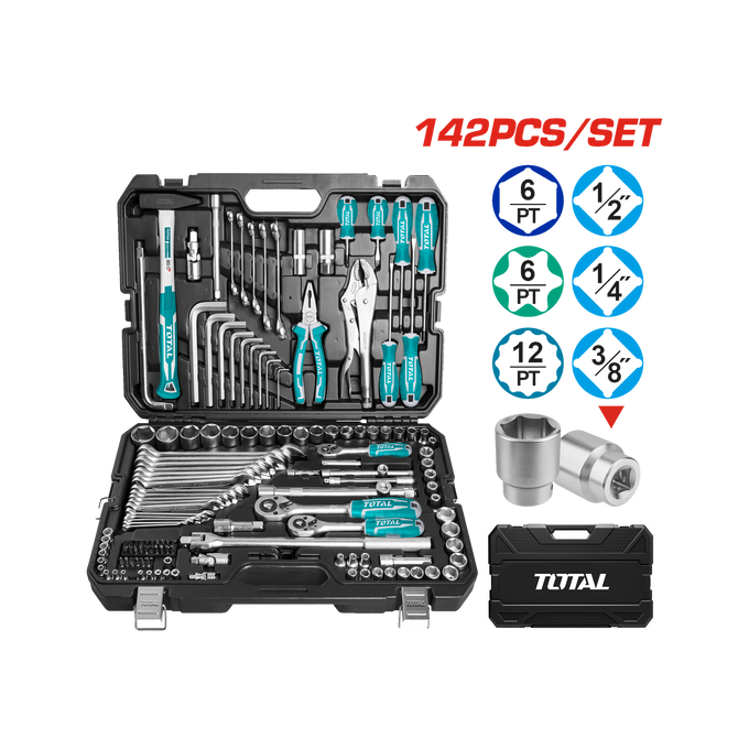 Total 142 Pcs Combination Tools Set THKTHP21426