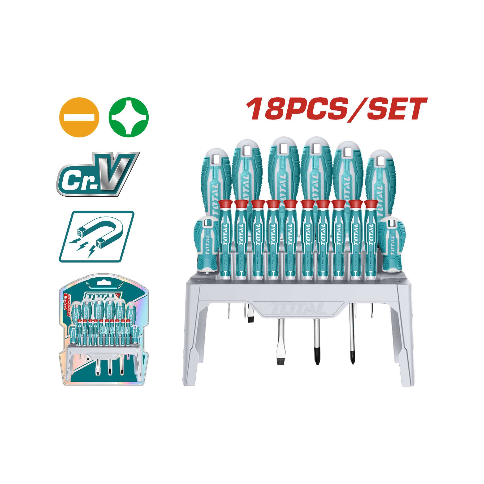 Total 18 Pcs Screwdriver and Precision Screwdriver Set THT250618 | AHM ...