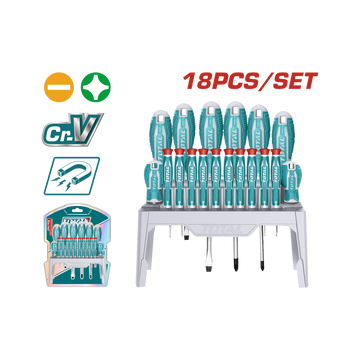 Total 18 Pcs Screwdriver and Precision Screwdriver Set THT250618