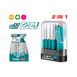 Total 9 Pcs interchangeable Screwdriver Set THT250906