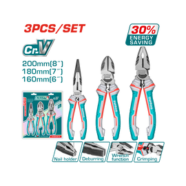 Total 3 Pcs High Leverage Pliers THT2K0301S