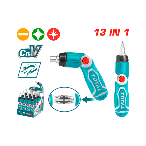 Total 13in1 Ratchet Screwdriver Set TACSD30136