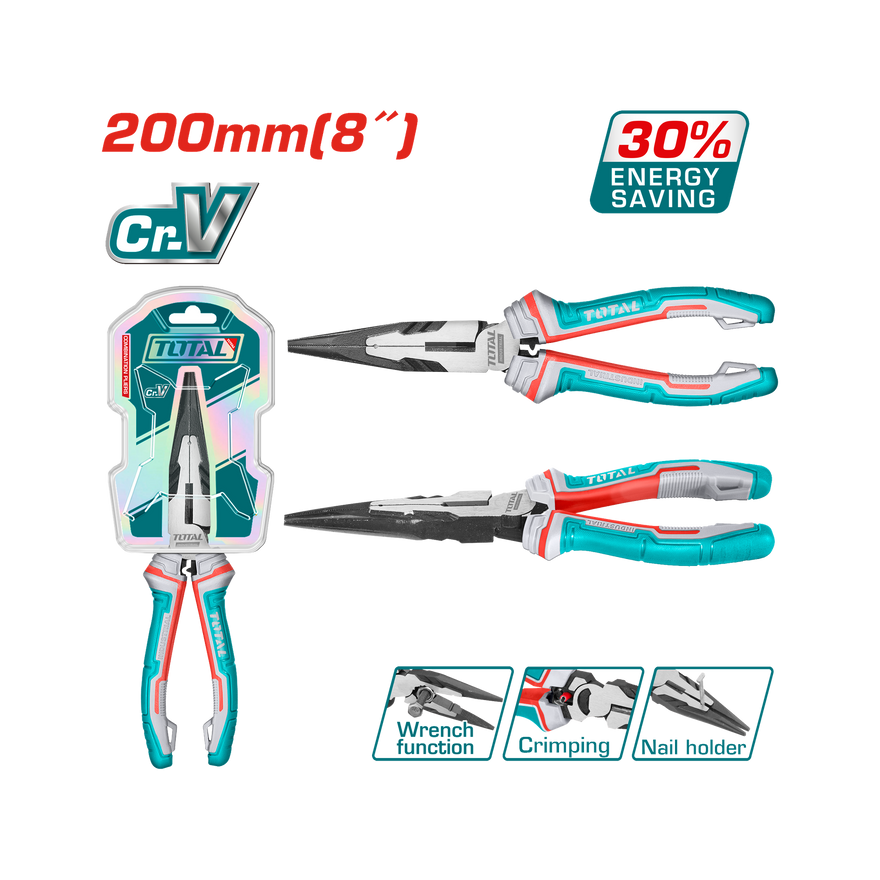 Total Plier Long Nose High Leverage 200mm THT220806S