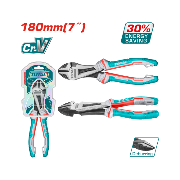 Total High Leverage heavy-duty Diagonal Cutting Pliers 180mm THT27716S