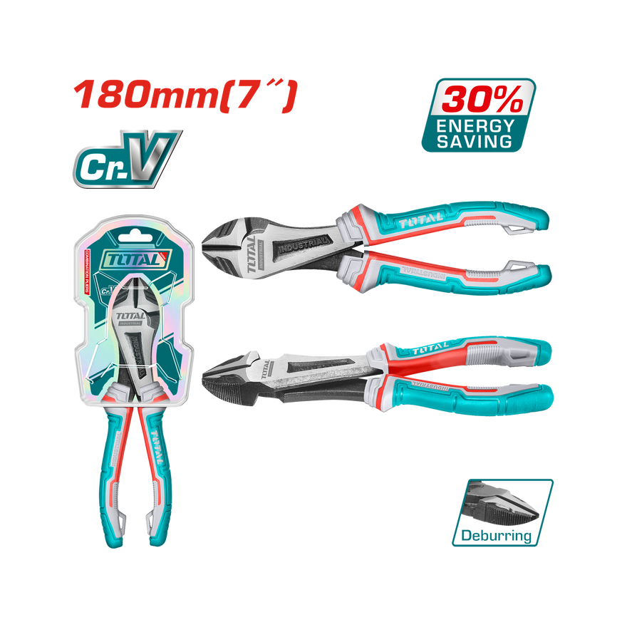 Total High Leverage heavy-duty Diagonal Cutting Pliers 180mm THT27716S