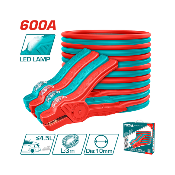 Image of Total Power Tool Total Booster Cable with Lamp PBCA16008L