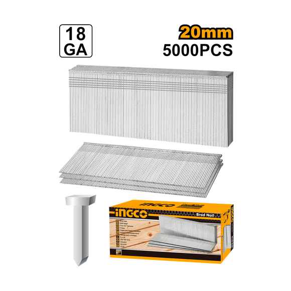 Ingco 20mm Brad Nails  ANA18201 - 5000 Pieces