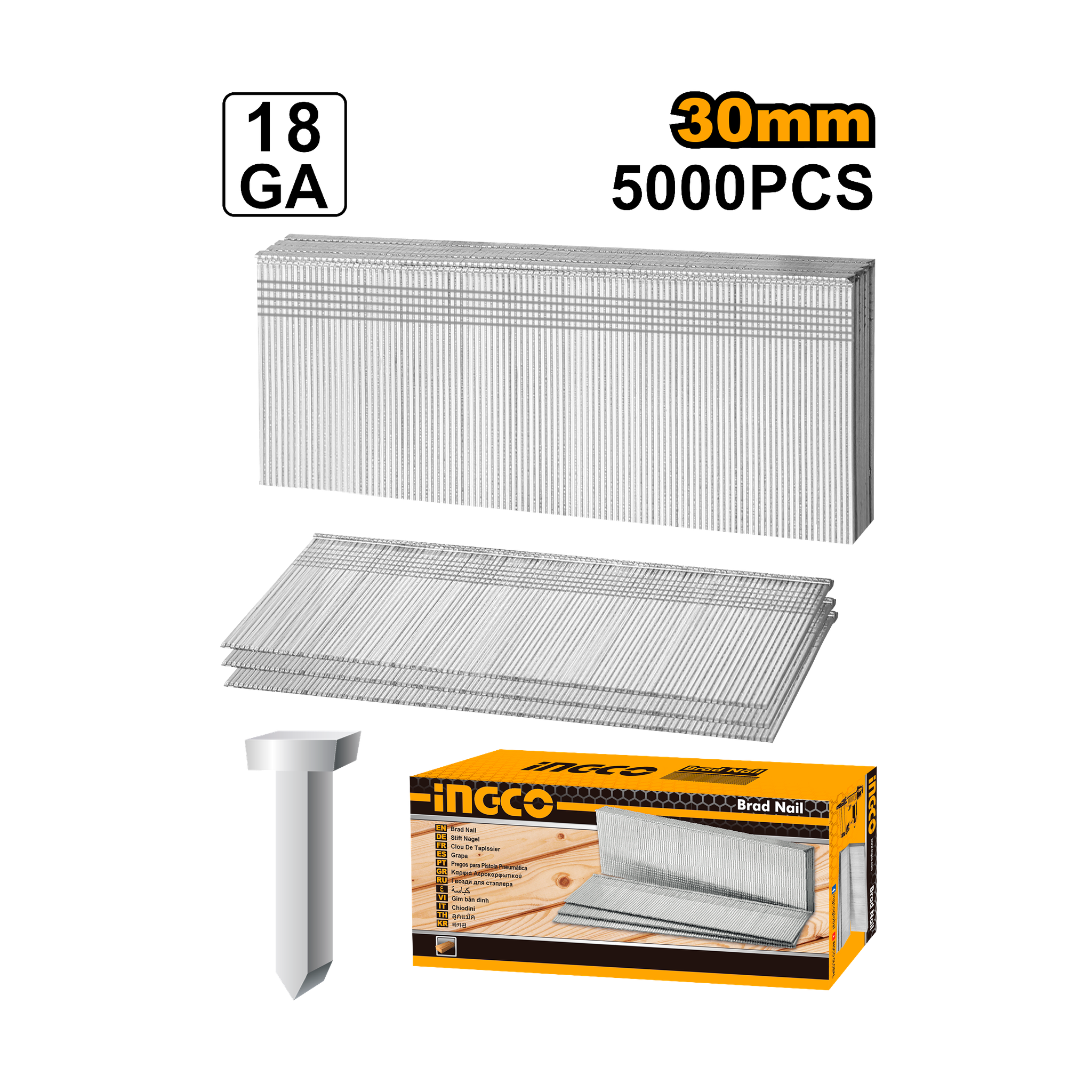 Ingco 30mm Brad Nails  ANA18301 - 5000 Pieces