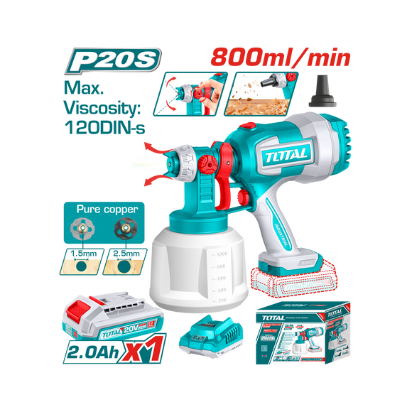 Total Cordless Spray Gun 20v Total TSGLI20042