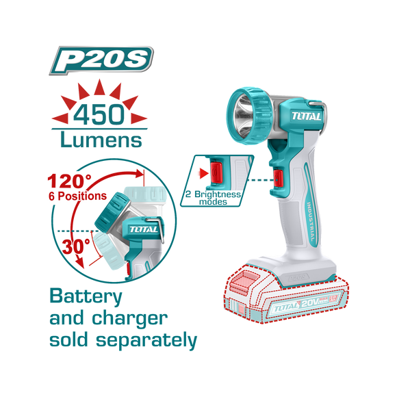 Image of Total Power Tool Total Cordless Work Light Work Lamp 8 watt Tools TWLI2058