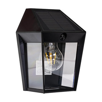 Eurolux Avony 1LT Solar Wall Light Black with PIR - image 01