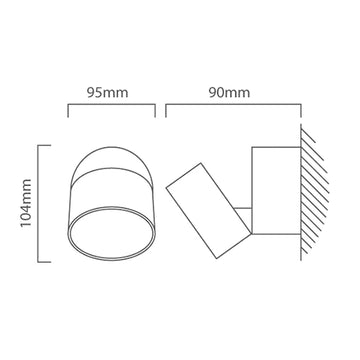 Eurolux Wall Light Trumpet LED Graphite 11w 4000K - image 01