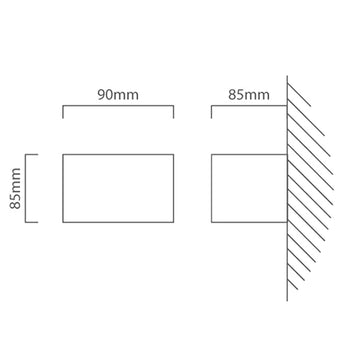 Eurolux Wall Light Gemini Up & Down Graphite 9w - image 01