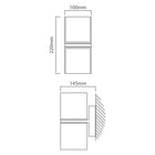 Eurolux Cuba Outdoor Wall Light Grey LED 2x12.2w 3000K - image 01