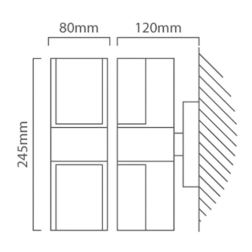 Eurolux Wall Light Cyra Outdoor Up & Down Grey LED 16.1w 3000K - image 01