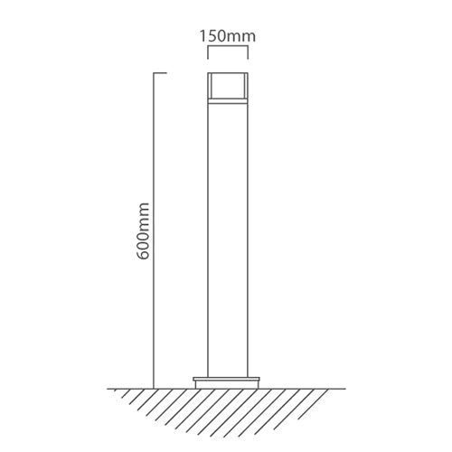 Eurolux Armor LED Bollard 9w Graphite - image 01