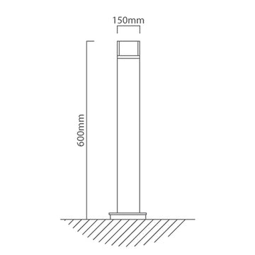 Eurolux Armor LED Bollard 9w Graphite - image 01