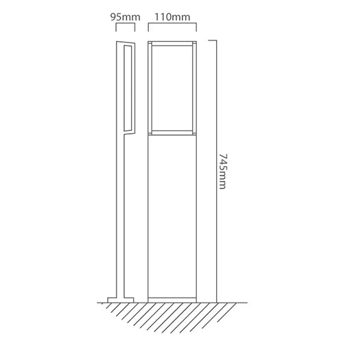 Eurolux Qubo LED Bollard Grey 17.3w 3000K - image 01