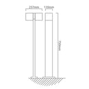 Eurolux Cuba Outdoor 2LT Bollard Grey LED 2x12.2w 3000K - image 01