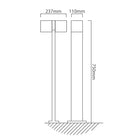 Eurolux Cuba Outdoor 2LT Bollard Grey LED 2x12.2w 3000K - image 01