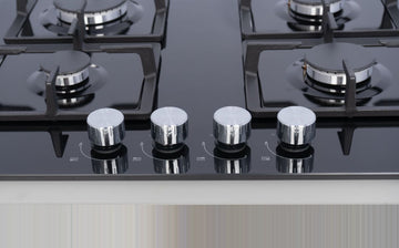 Midea 60cm 4 Burner Gas Hob – Black Glass 60GK007 - 0
