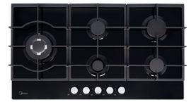 Midea 90cm Gas Hob – Black Glass 90GP095