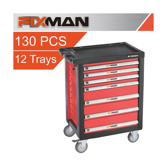 Fixman 7 Drawer Ind. Roller Cabinet On Castors With 130Pc Of Stock - image 01