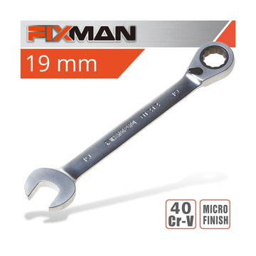 Fixman Reversible Combination Ratcheting Wrench 19mm - image 01