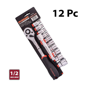 Fixman 12-Pc 1/2' Drive  Socket & Ratchet Set - image 01