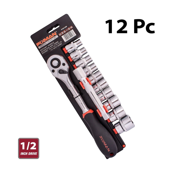 Fixman 12-Pc 1/2' Drive  Socket & Ratchet Set - image 01