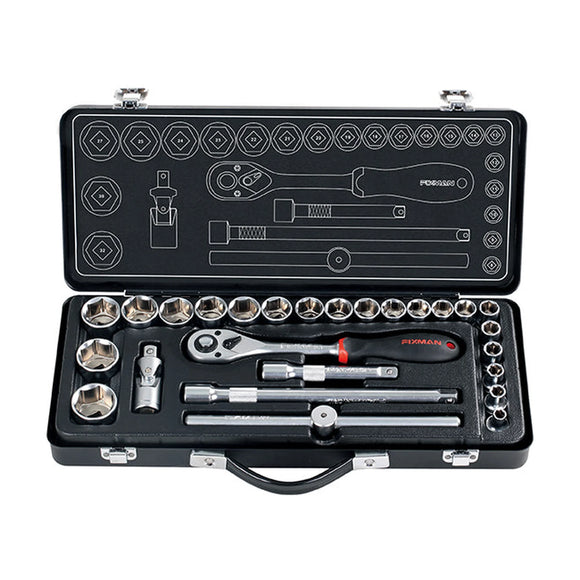 Fixman 26 Piece Socket Set 1/2' 8 - 25 27 30 &32mm - image 01
