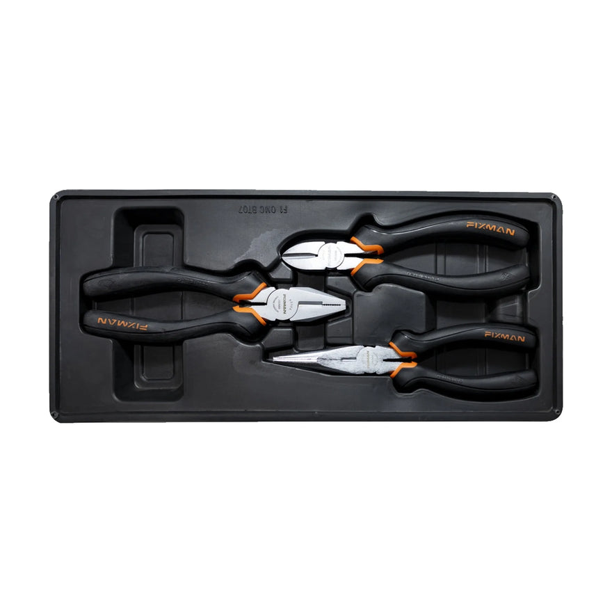 Fixman 3-Pc Pliers Set (Combination 8'Ncutting 7.5' Long Nose 8') - image 01