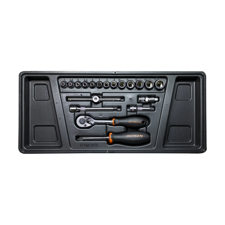 Fixman Tray 19 Piece 1/4' Drive Sockets And Accessories - image 01