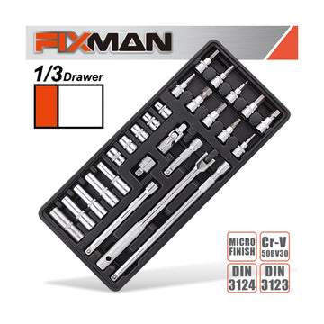 Fixman 26-Pc 3/8' Drive Sockets & Accessories - image 01
