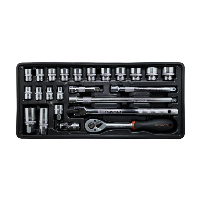 Fixman Tray 24 Piece 3/8' Drive Sockets And Accessories - image 01