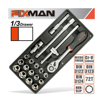 Fixman 19-Pc 1/2' Drive Sockets & Accessories - image 01
