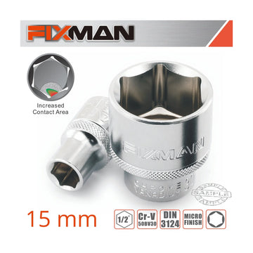 Fixman 1/2' Drive Hex Socket 15mm X 21.8mm - image 01
