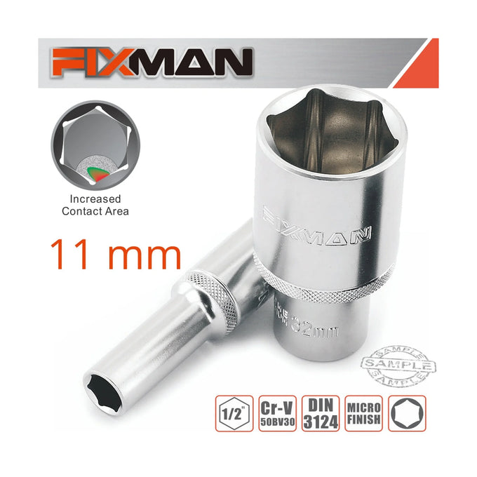 Fixman 1/2' Drive Deep Socket 11mm - image 01