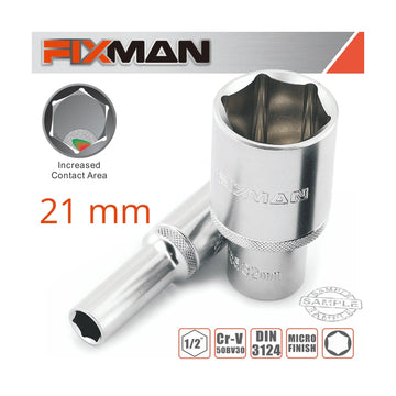 Fixman 1/2' Drive Deep Socket 21mm - image 01