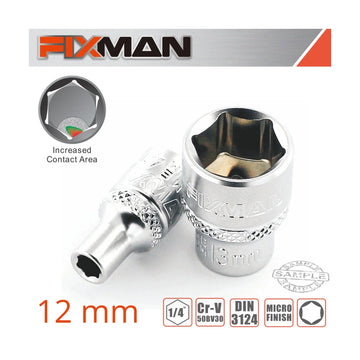 Fixman 1/4' Drive Hex Socket 12mm - image 01